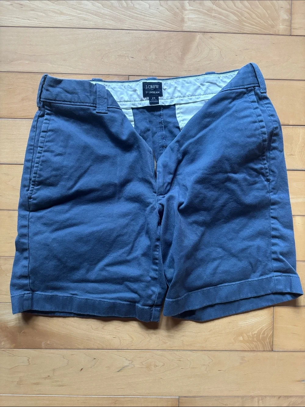 J. Crew Navy Cotton Chino Shorts 7” Inseam